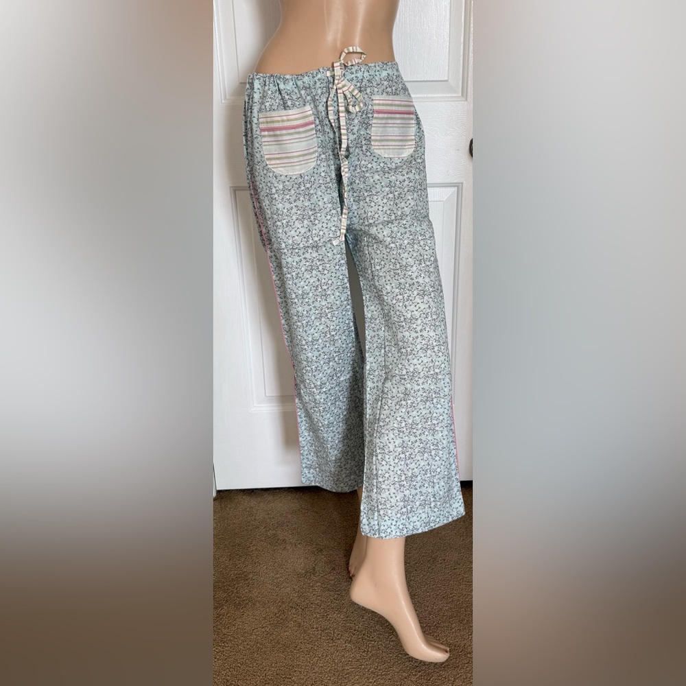 Vintage Derek Rose Pajama Pants M Floral Stripe Cotton Lounge Trousers New Rare